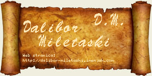Dalibor Miletaški vizit kartica